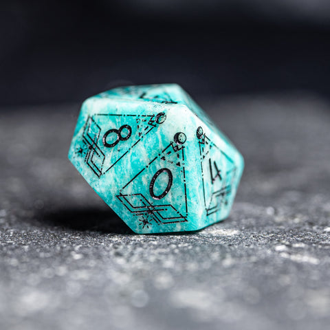 URWizards D&D Amazonite Engraved Dice Set Astrology Style - Urwizards