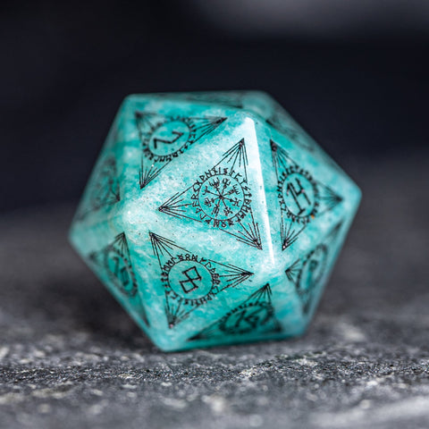 URWizards Dnd Engraved Amazonite Dice Set Nordic Style - Urwizards