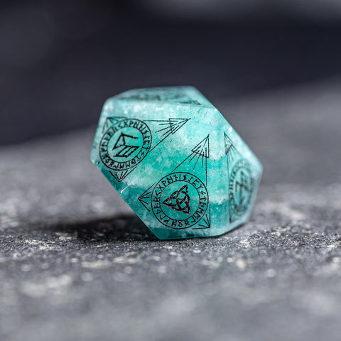 URWizards Dnd Engraved Amazonite Dice Set Nordic Style - Urwizards