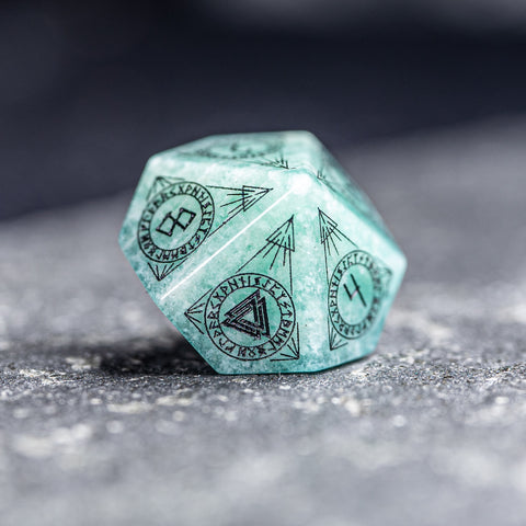 URWizards Dnd Engraved Amazonite Dice Set Nordic Style - Urwizards