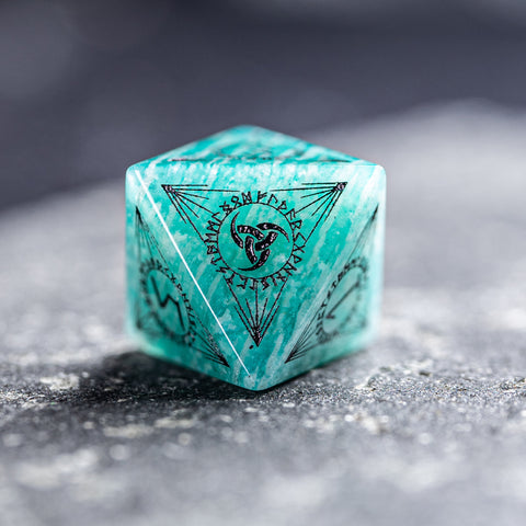URWizards Dnd Engraved Amazonite Dice Set Nordic Style - Urwizards