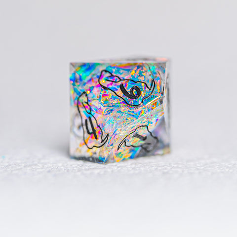 URWizards D&D Resin Opal Engraved Dice Set Dog Style - Urwizards