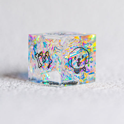 URWizards D&D Resin Opal Engraved Dice Set Dog Style - Urwizards
