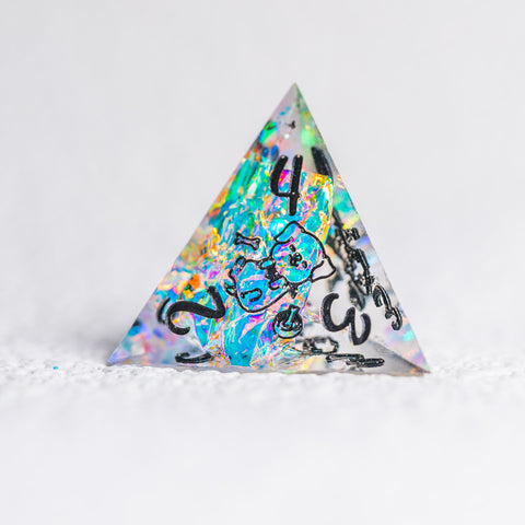 URWizards D&D Resin Opal Engraved Dice Set Dog Style - Urwizards