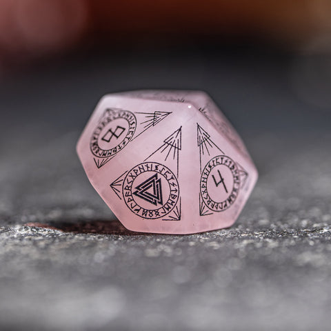 URWizards Dnd Engraved Rose Quartz Dice Set Nordic Style - Urwizards