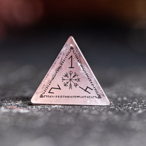 URWizards Dnd Engraved Rose Quartz Dice Set Nordic Style - Urwizards