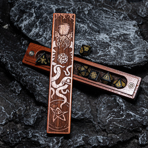 URWizards Engraved Padauk D&D Dice Box Cthulhu Style - Urwizards
