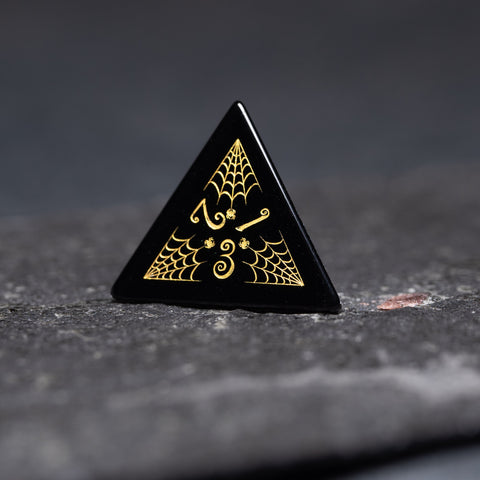 URWizards D&D Obsidian Engraved Dice Set Halloween Style - Urwizards