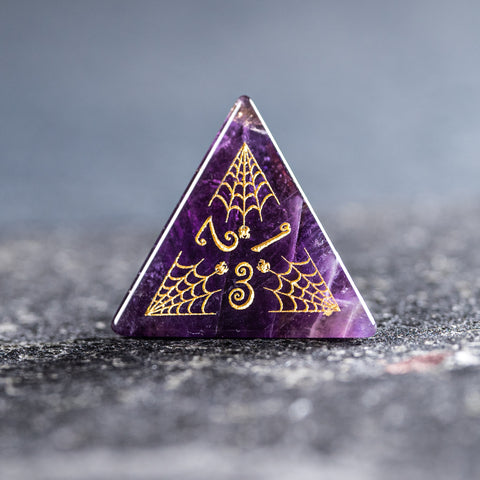 URWizards D&D Amethyst Engraved Dice Set Halloween Style - Urwizards