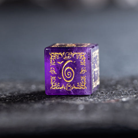 URWizards D&D Amethyst Engraved Dice Set Halloween Style - Urwizards