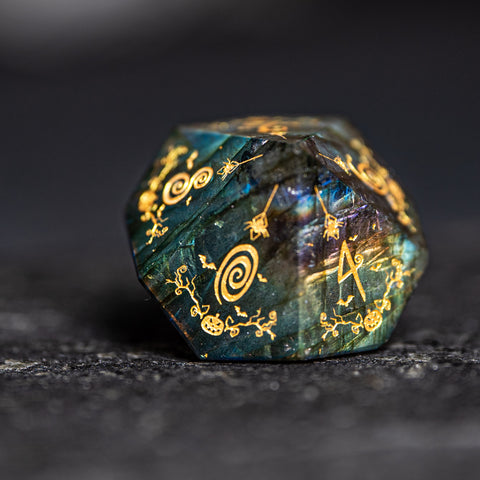 URWizards D&D Labradorite Engraved Dice Set Halloween Style - Urwizards
