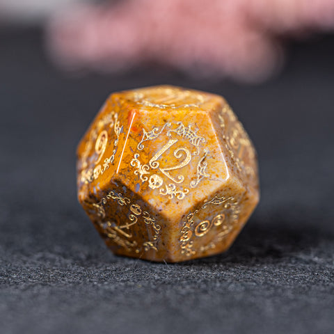 URWizards D&D Indian Agate Engraved Dice Set Halloween Style - Urwizards