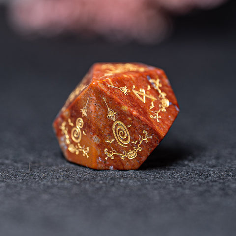 URWizards D&D Indian Agate Engraved Dice Set Halloween Style - Urwizards
