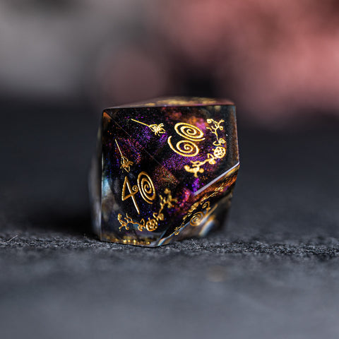 URWizards D&D Resin Octarine Engraved Dice Set Halloween Style - Urwizards