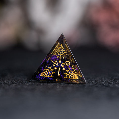 URWizards D&D Resin Octarine Engraved Dice Set Halloween Style - Urwizards