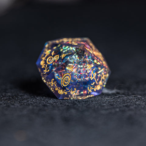 URWizards D&D Resin Night Neon Engraved Dice Set Halloween Style - Urwizards