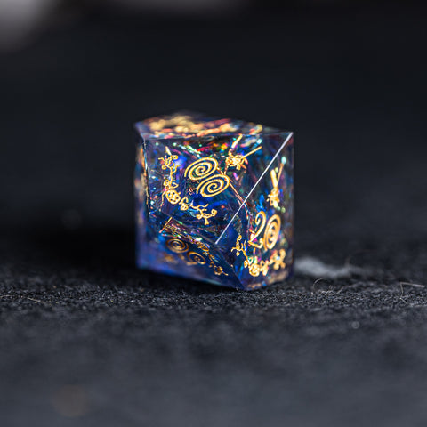 URWizards D&D Resin Night Neon Engraved Dice Set Halloween Style - Urwizards