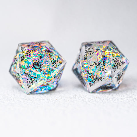 URWizards D&D Resin Opal Engraved Dice Set Halloween Style - Urwizards