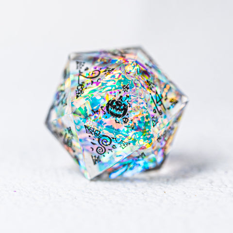URWizards D&D Resin Opal Engraved Dice Set Halloween Style - Urwizards