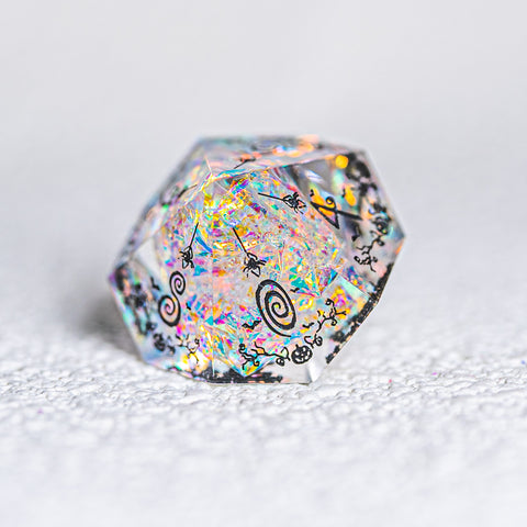 URWizards D&D Resin Opal Engraved Dice Set Halloween Style - Urwizards