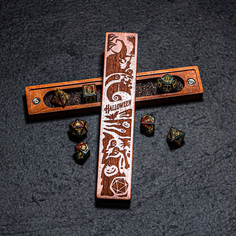 URWizards Engraved Padauk D&D Dice Box Halloween Style - Urwizards