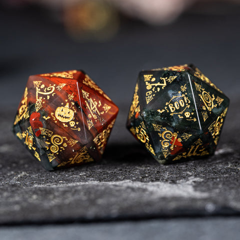 URWizards D&D Bloodstone Engraved Dice Set Halloween Style - Urwizards