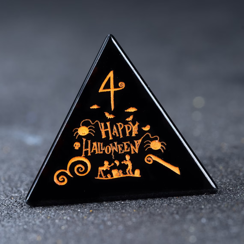 URWizards D&D Obsidian Engraved Dice Set Halloween Style - Urwizards