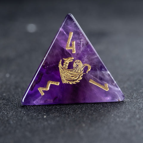 URWizards D&D Amethyst Engraved Dice Set Flying Dragon - Urwizards