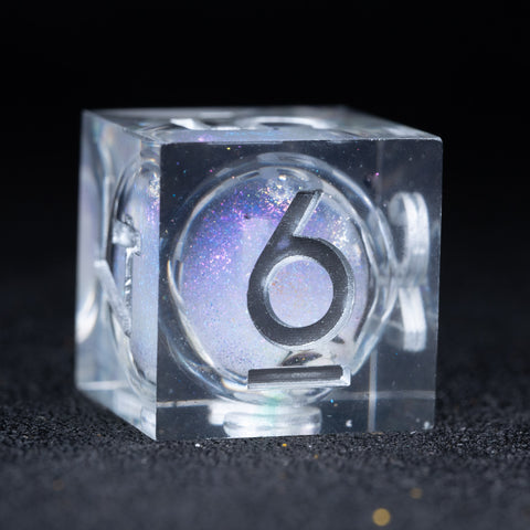 URWizards D&D Starry Liquid Heart Resin Engraved Dice Set Ice Cube - Urwizards