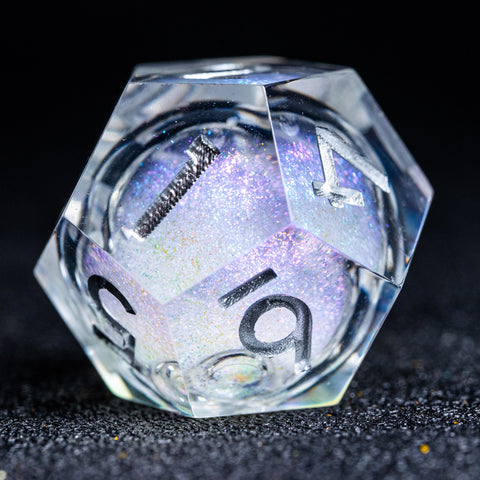 URWizards D&D Starry Liquid Heart Resin Engraved Dice Set Ice Cube - Urwizards