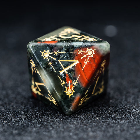 URWizards D&D Bloodstone Engraved Dice Set Cleric Style - Urwizards