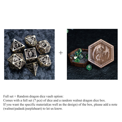 URWizards D&D Hollowed Metal Dice Set Dragon - Urwizards