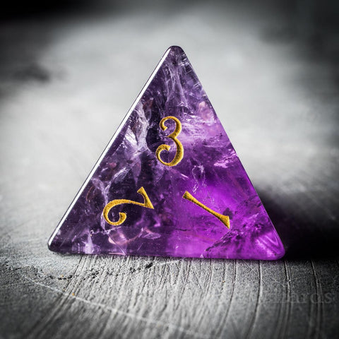 URWizards Dnd Amethyst Gemstone Engraved Dice Set YEET & OOF - Urwizards