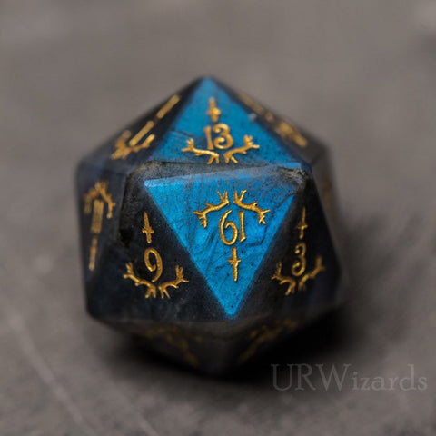 URWizards Dnd Labradorite Engraved Dice Set Dagger Style - Urwizards