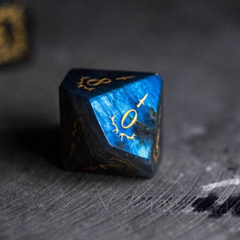 URWizards Dnd Labradorite Engraved Dice Set Dagger Style - Urwizards