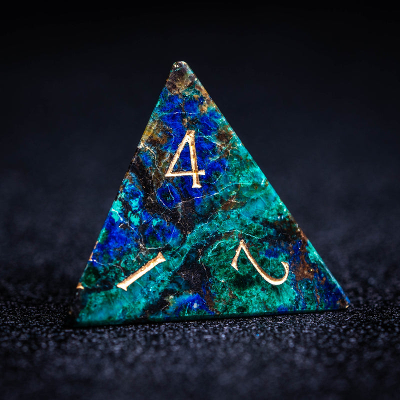 a triangle with the number four on it