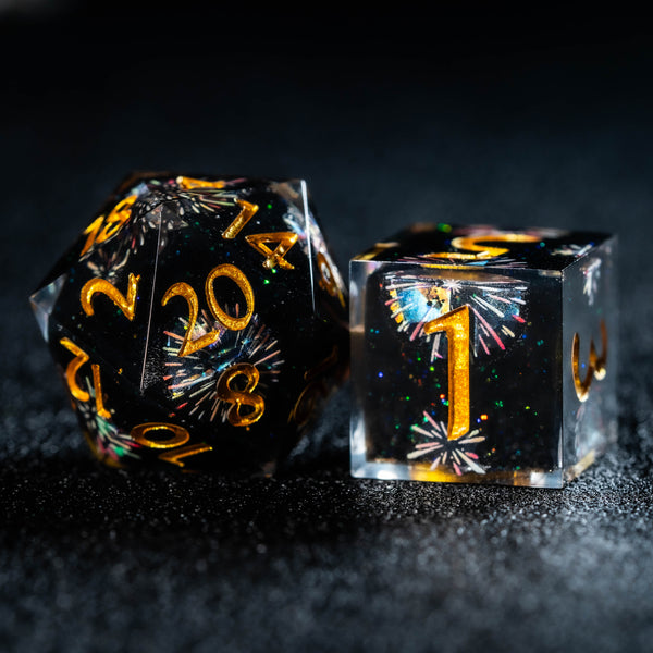 a close up of two dices on a table