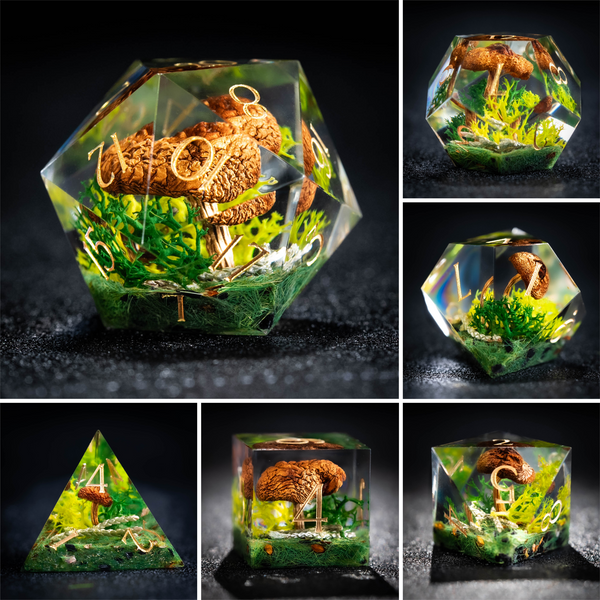 Realistic Mushroom Resin Dice Set