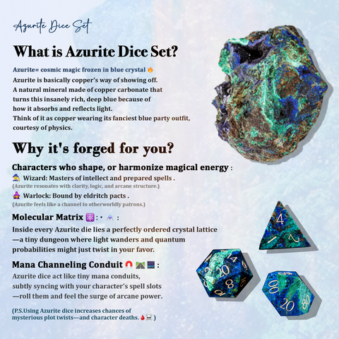 URWizards D&D Azurite Engraved Dice Set(Limited edition)