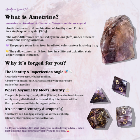 URWizards D&D Ametrine Stone Dice Set(Limited edition)