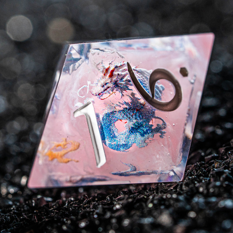 a close up of a glass block with a number on it