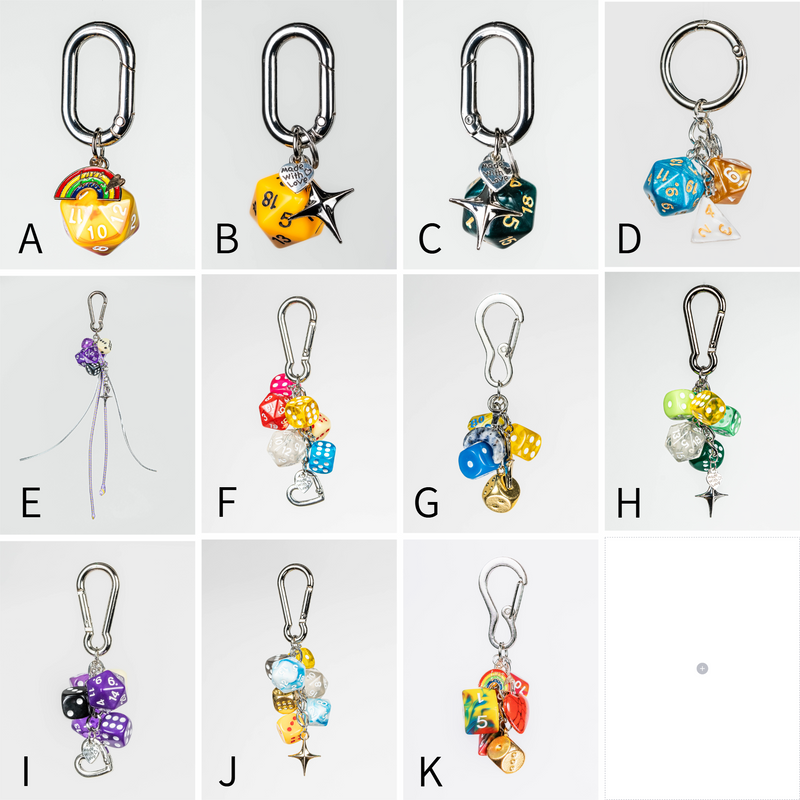 Handmade Game Dice Charm Keychain/Bag Accessory