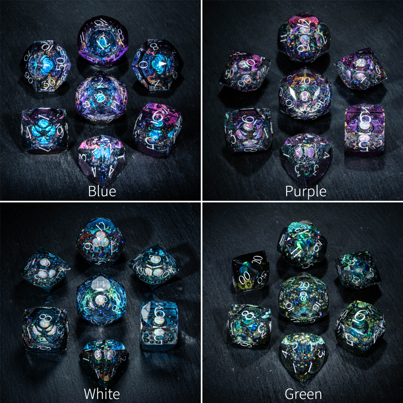 URWizards D&D Multi-faceted Real Opal Gemstone Bead Dice Set