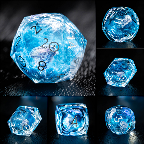URWizards D&D Jellyfish(Glow in the Dark) Dice Set Multi-faceted Style