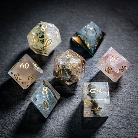 URWizards D&D Agate: Chalcedony–Quartz Transition Zone Dice Set(Limited edition)
