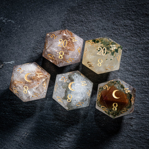 URWizards D&D Agate: Chalcedony–Quartz Transition Zone Dice Set(Limited edition)