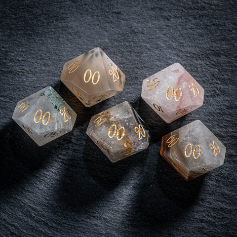 URWizards D&D Agate: Chalcedony–Quartz Transition Zone Dice Set(Limited edition)