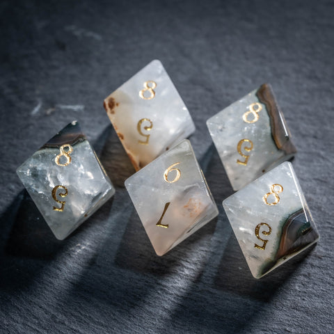 URWizards D&D Agate: Chalcedony–Quartz Transition Zone Dice Set(Limited edition)