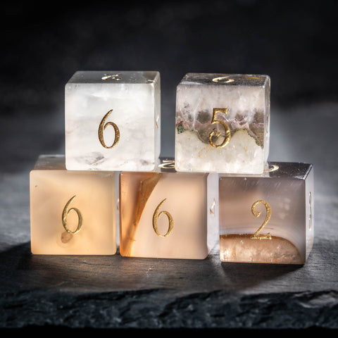 URWizards D&D Agate: Chalcedony–Quartz Transition Zone Dice Set(Limited edition)