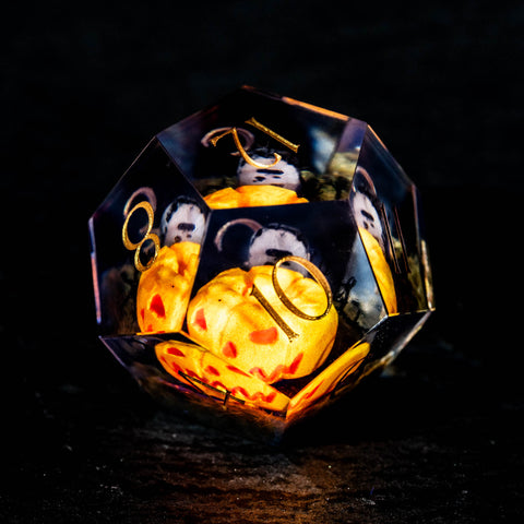 Pumpkin & Grave Resin Dice Set(Glow in the Dark)